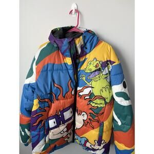 Men's Members Only x Nickelodeon Multicolor Cartoon Hoodie Jacket Size M